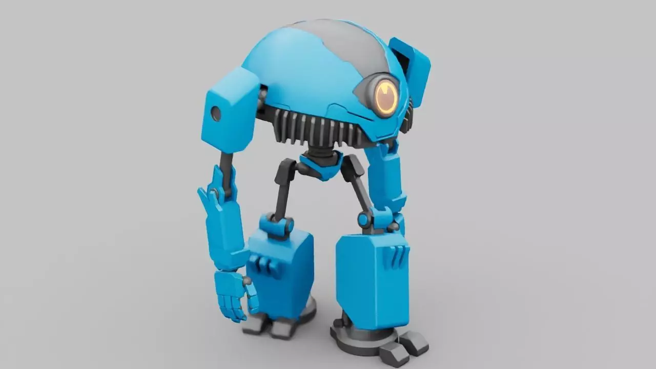 TOON BOT rigged - animated character 3D model_0