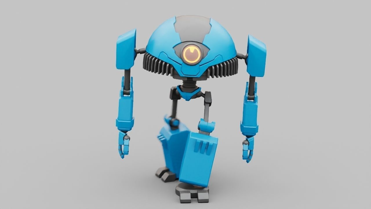 TOON BOT rigged - animated character 3D model_1