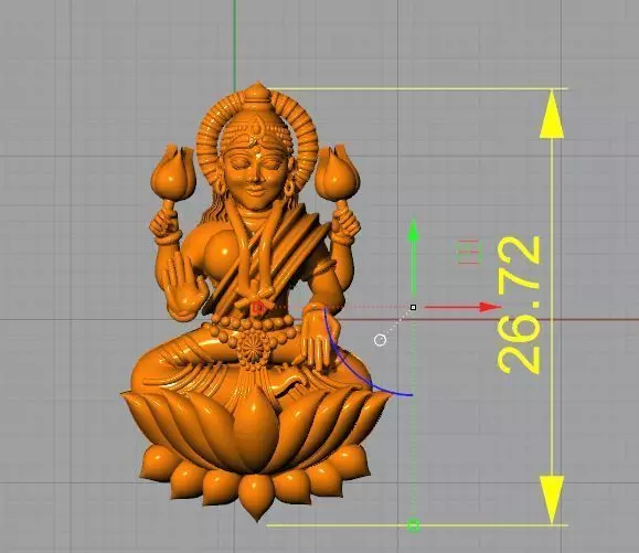 laxmi bhagwan with flower Free 3D print model