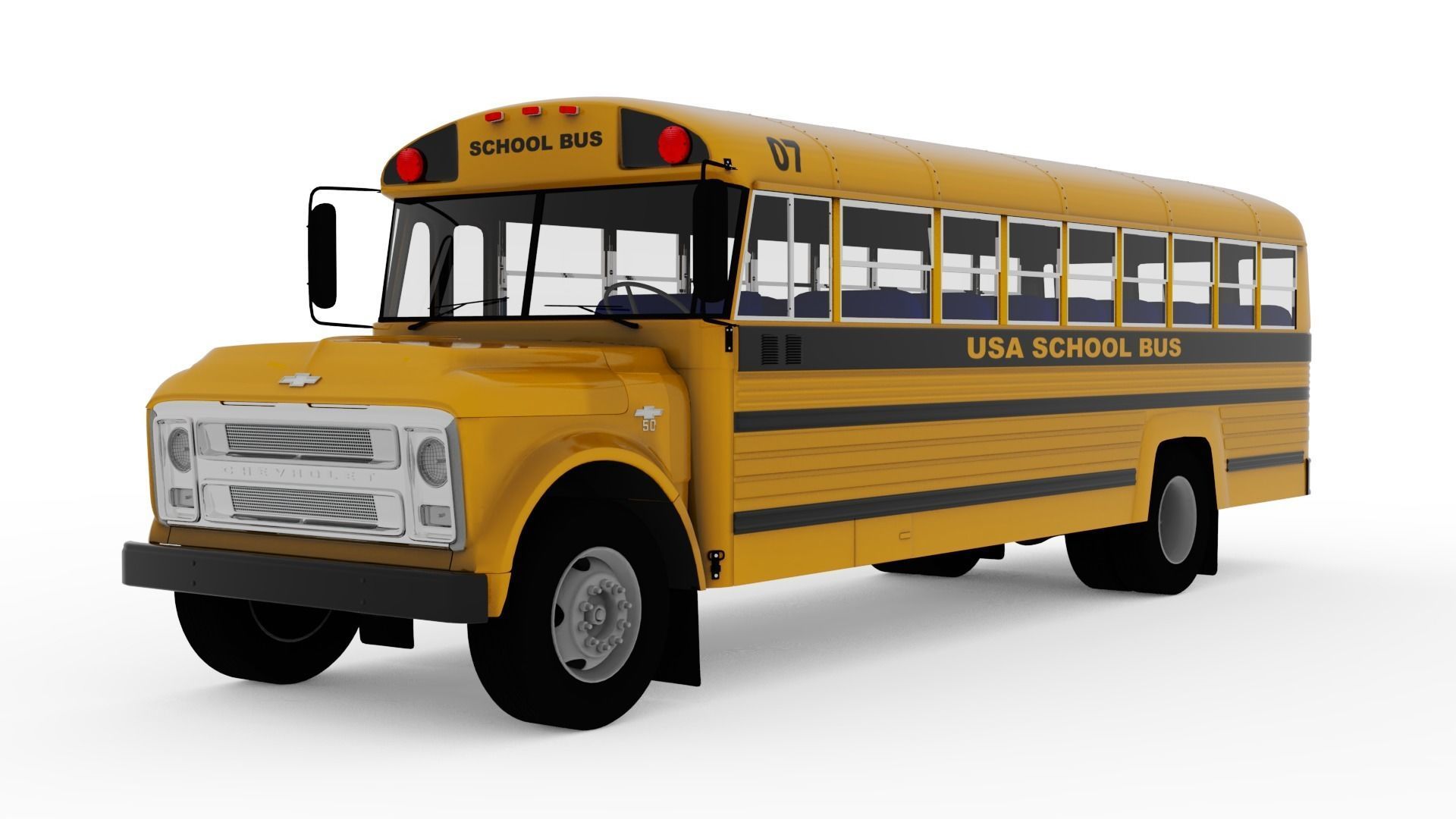 School Bus Superior C50 3D model_1