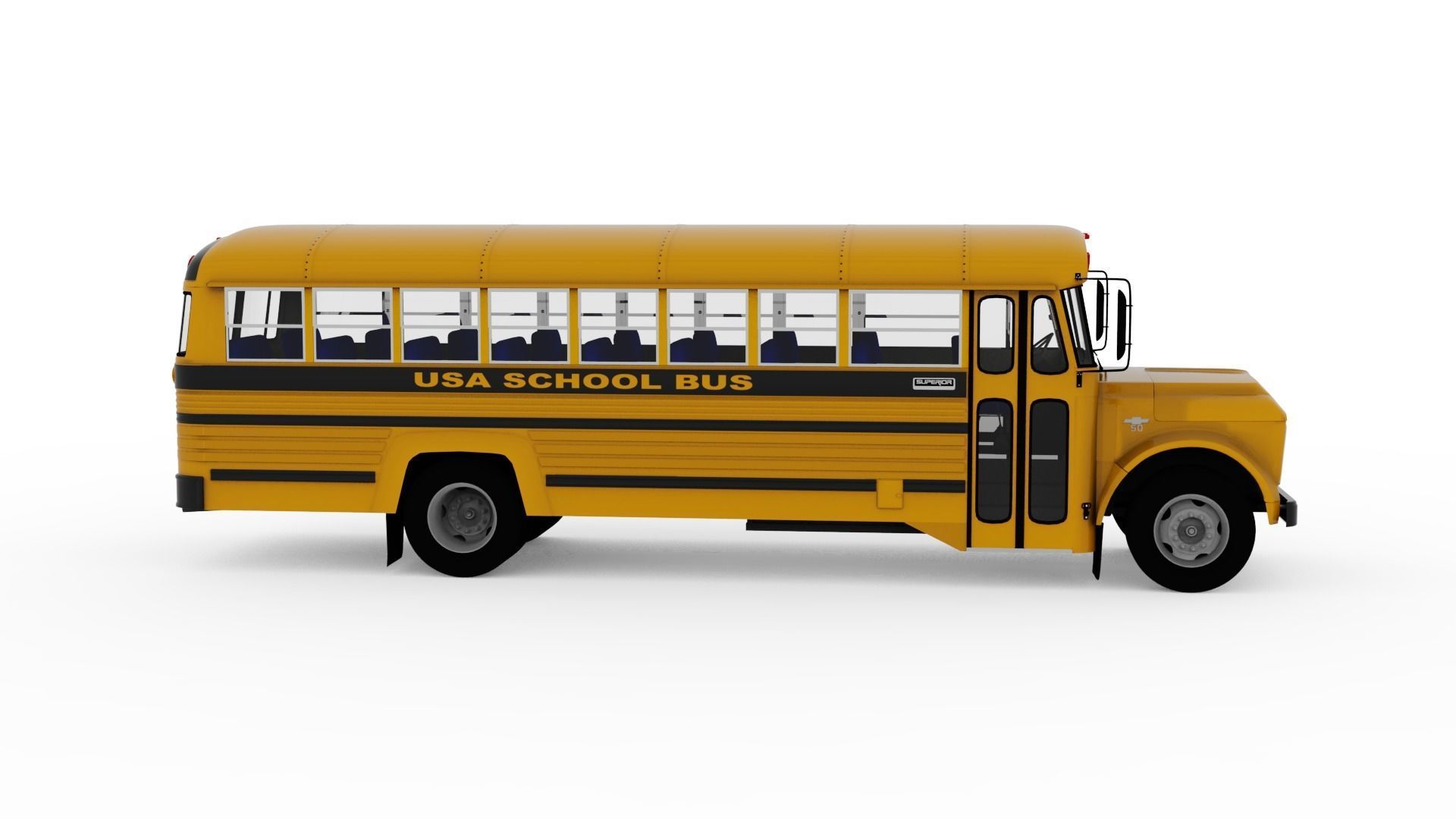 School Bus Superior C50 3D model_4