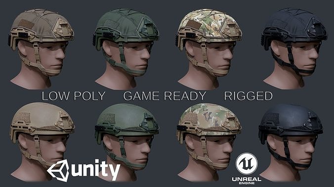 ATE Ballistic helmet Low-poly 3D model