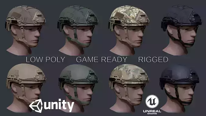 ATE Ballistic helmet Low-poly 3D model