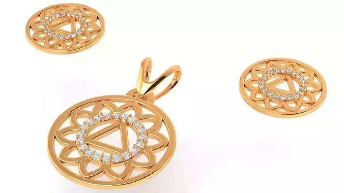 Diamond Pendant and Earrings 