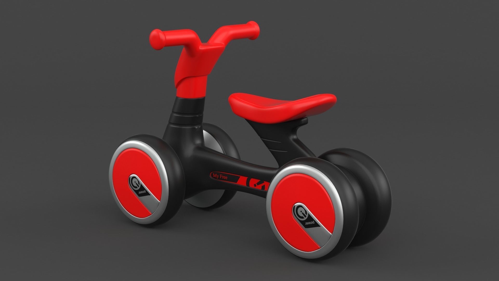 Baby Balance Bike 3D model_2
