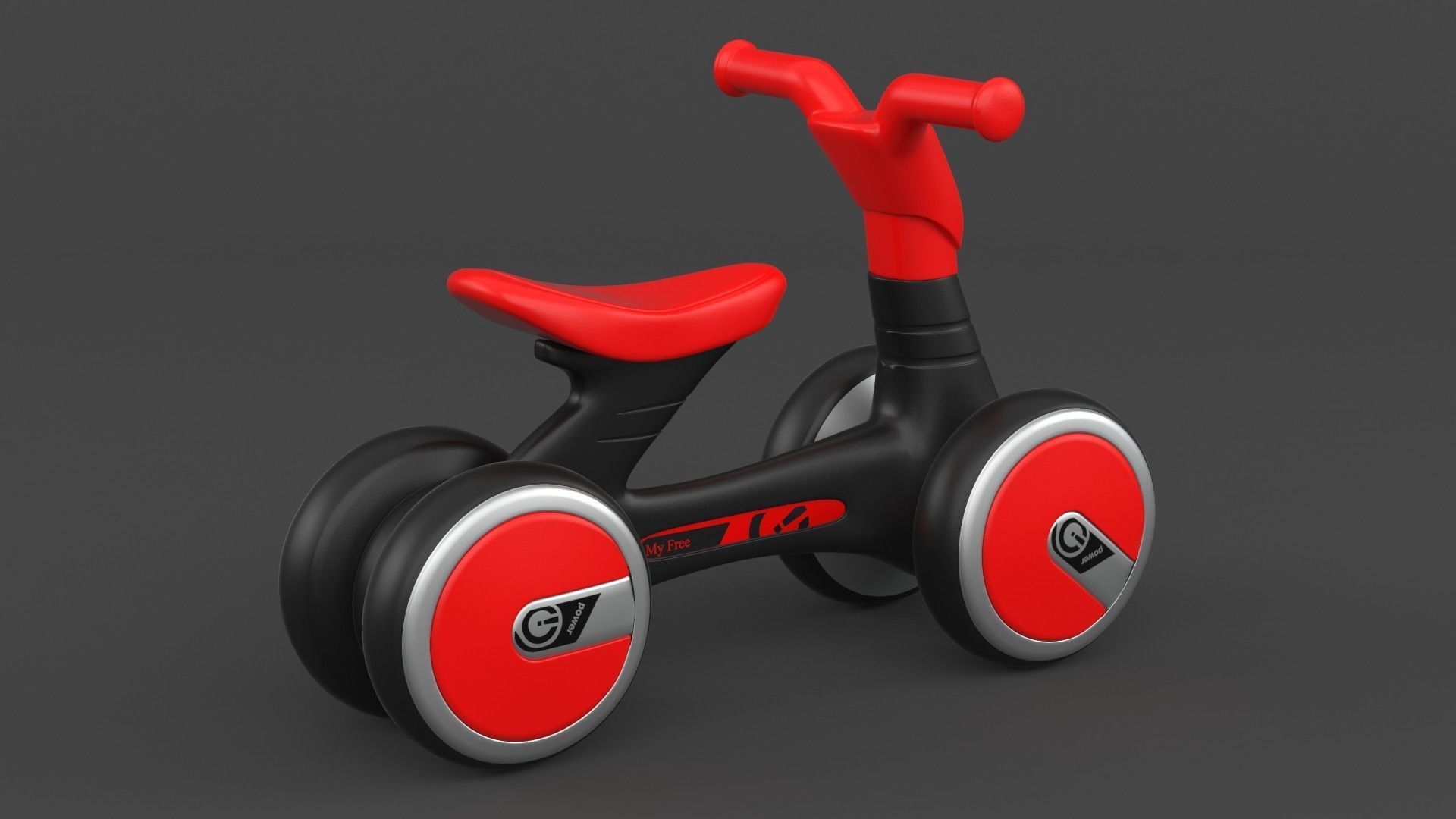 Baby Balance Bike 3D model_4