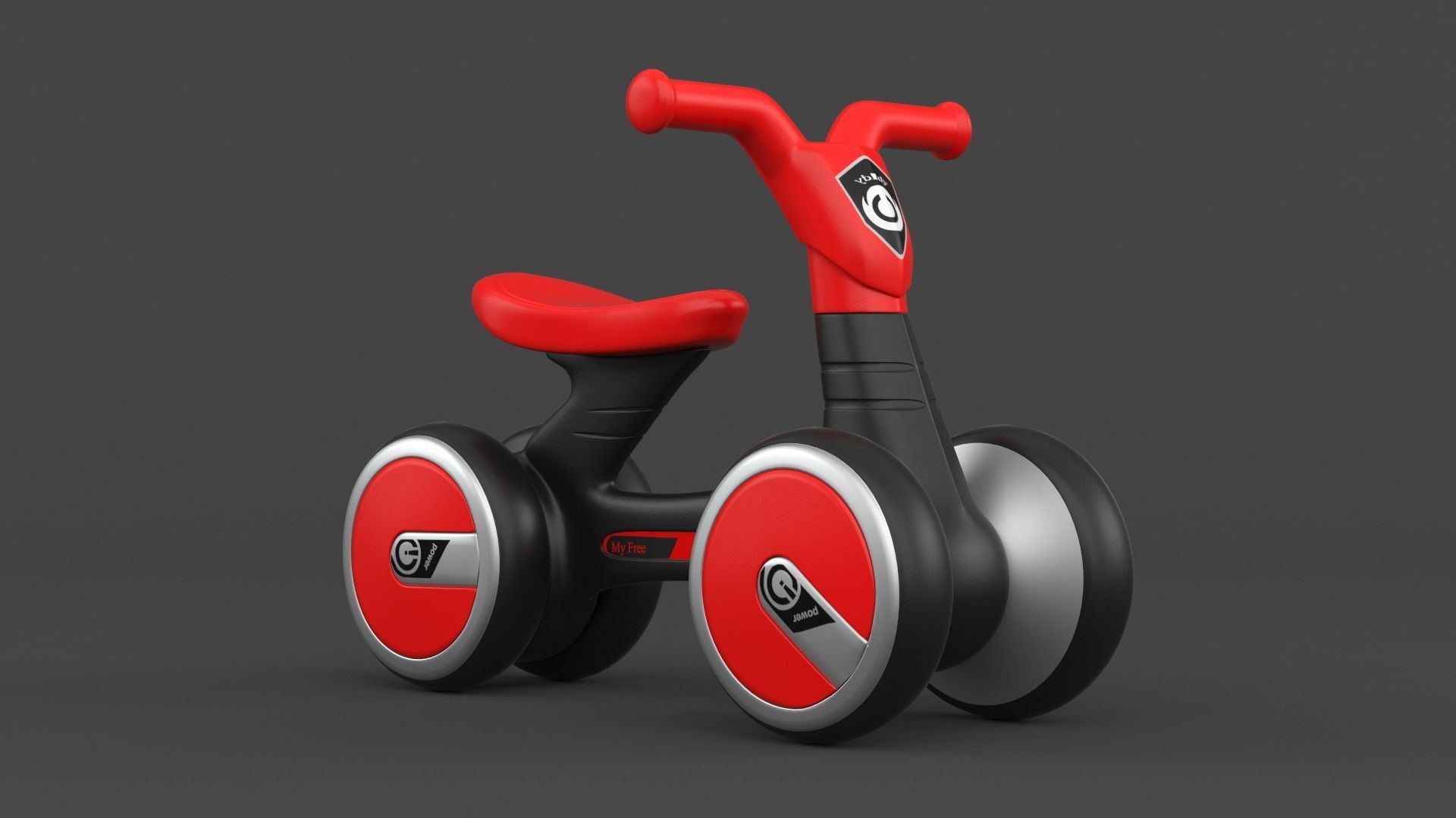 Baby Balance Bike 3D model_5
