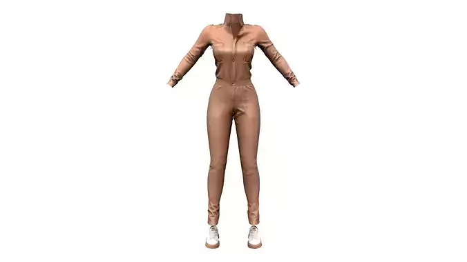 Military-Style Jumpsuit with Platform Sneakers Outfit