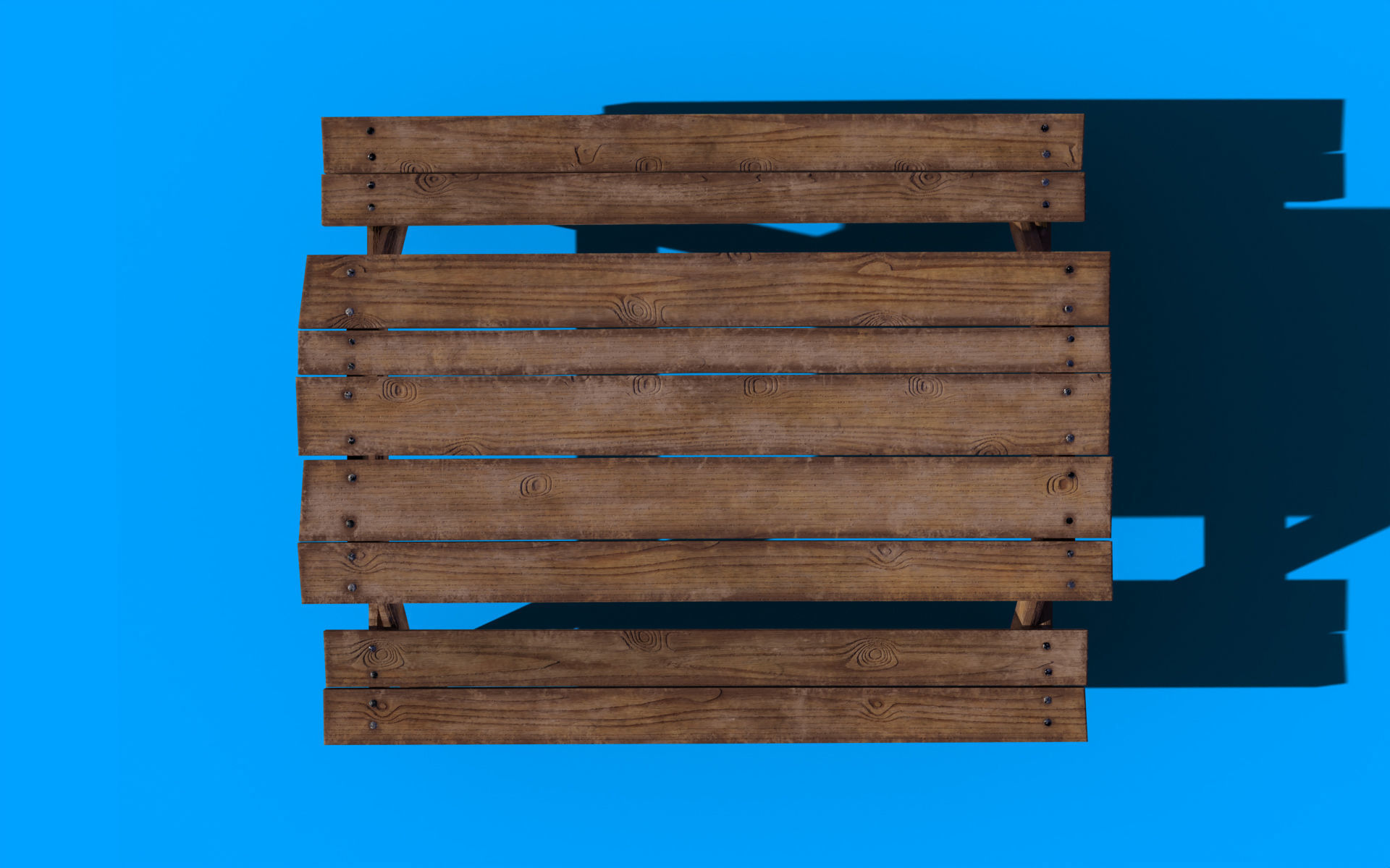 Picnic Table PBR Low-poly 3D model_3