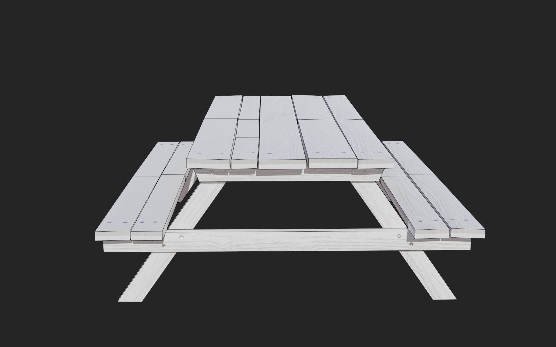 Picnic Table PBR Low-poly 3D model_6