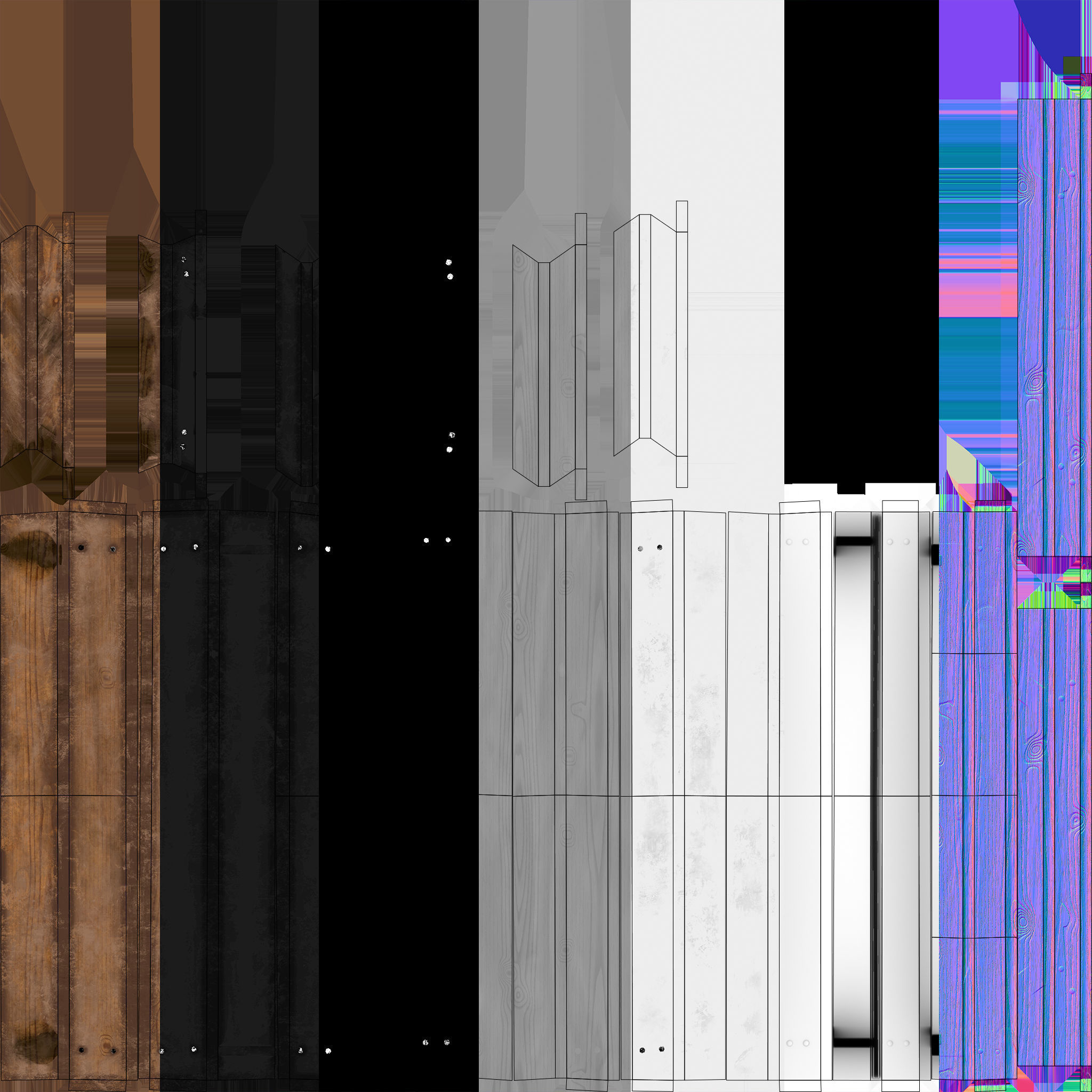 Picnic Table PBR Low-poly 3D model_8