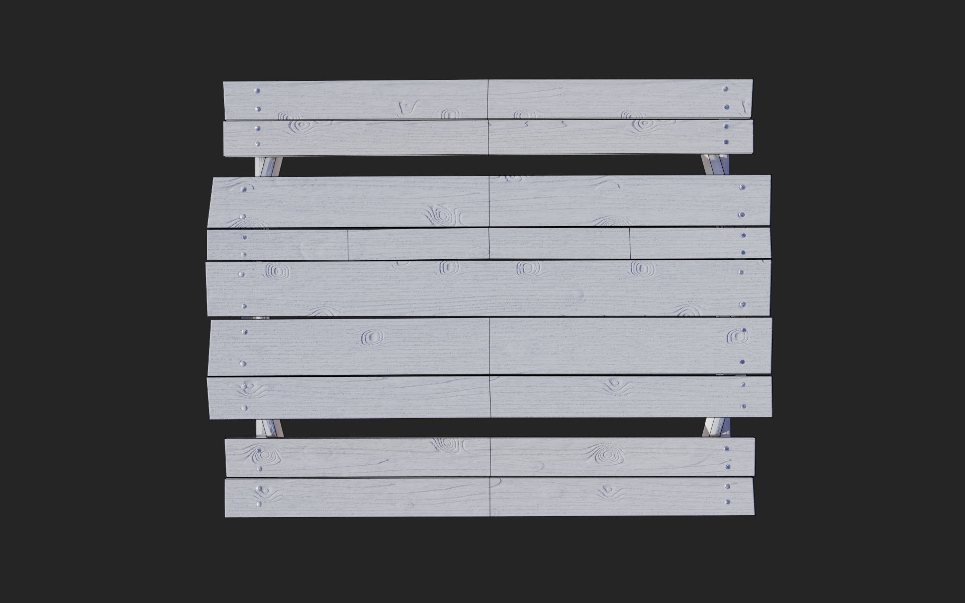 Picnic Table PBR Low-poly 3D model_5