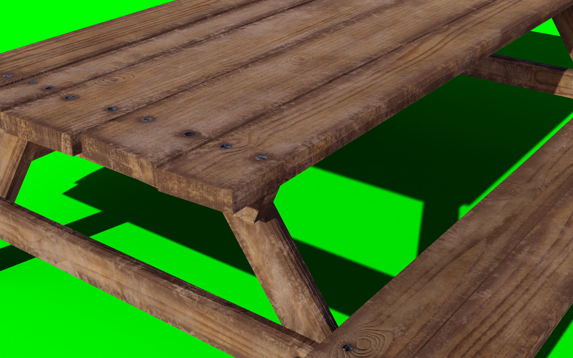 Picnic Table PBR Low-poly 3D model_4