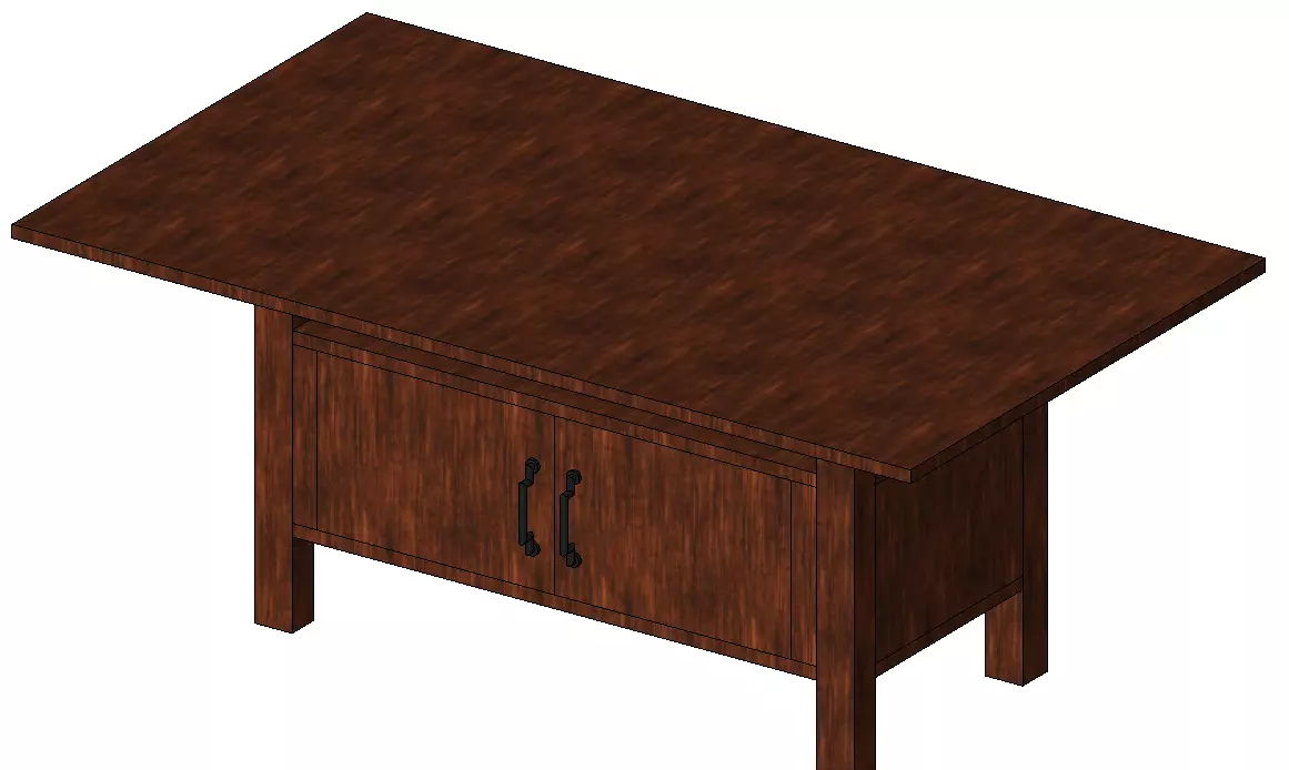 Dining Table Revit Family Low-poly 3D model_0