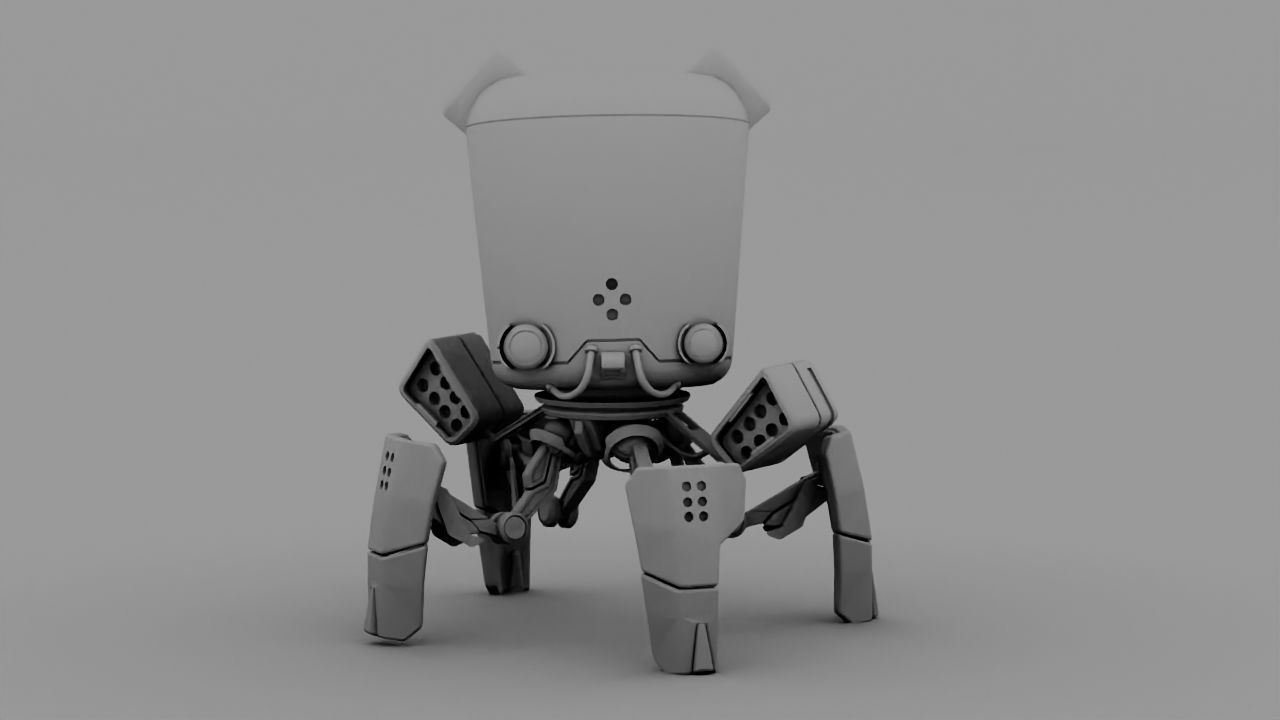 VILLAIN  BOT rigged - animated character 3D model_17