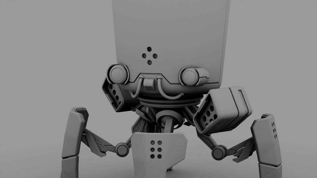VILLAIN  BOT rigged - animated character 3D model_23