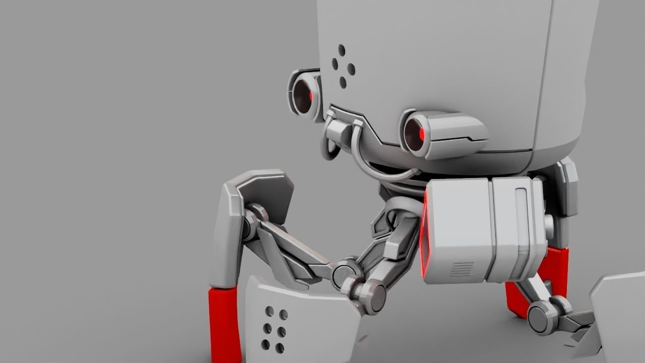 VILLAIN  BOT rigged - animated character 3D model_11