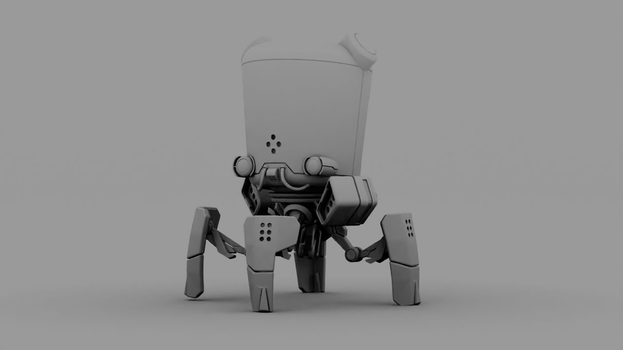 VILLAIN  BOT rigged - animated character 3D model_16
