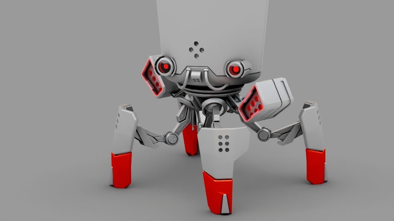 VILLAIN  BOT rigged - animated character 3D model_1