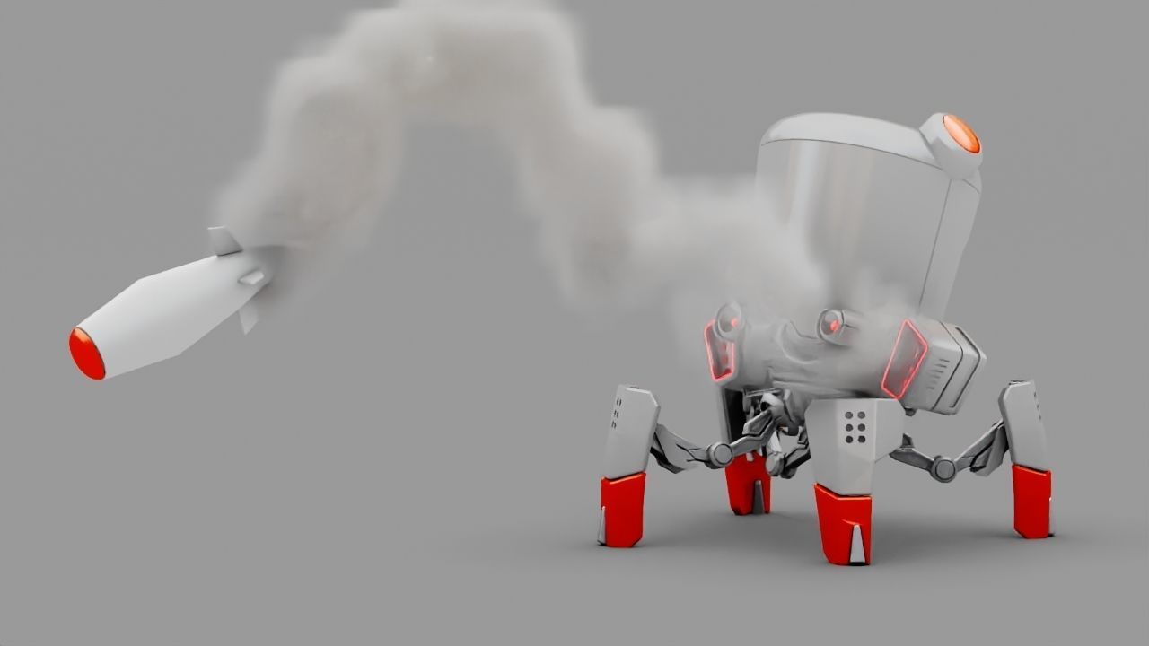 VILLAIN  BOT rigged - animated character 3D model_13