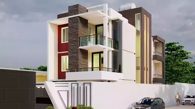G plus 2 Residence  3D print model
