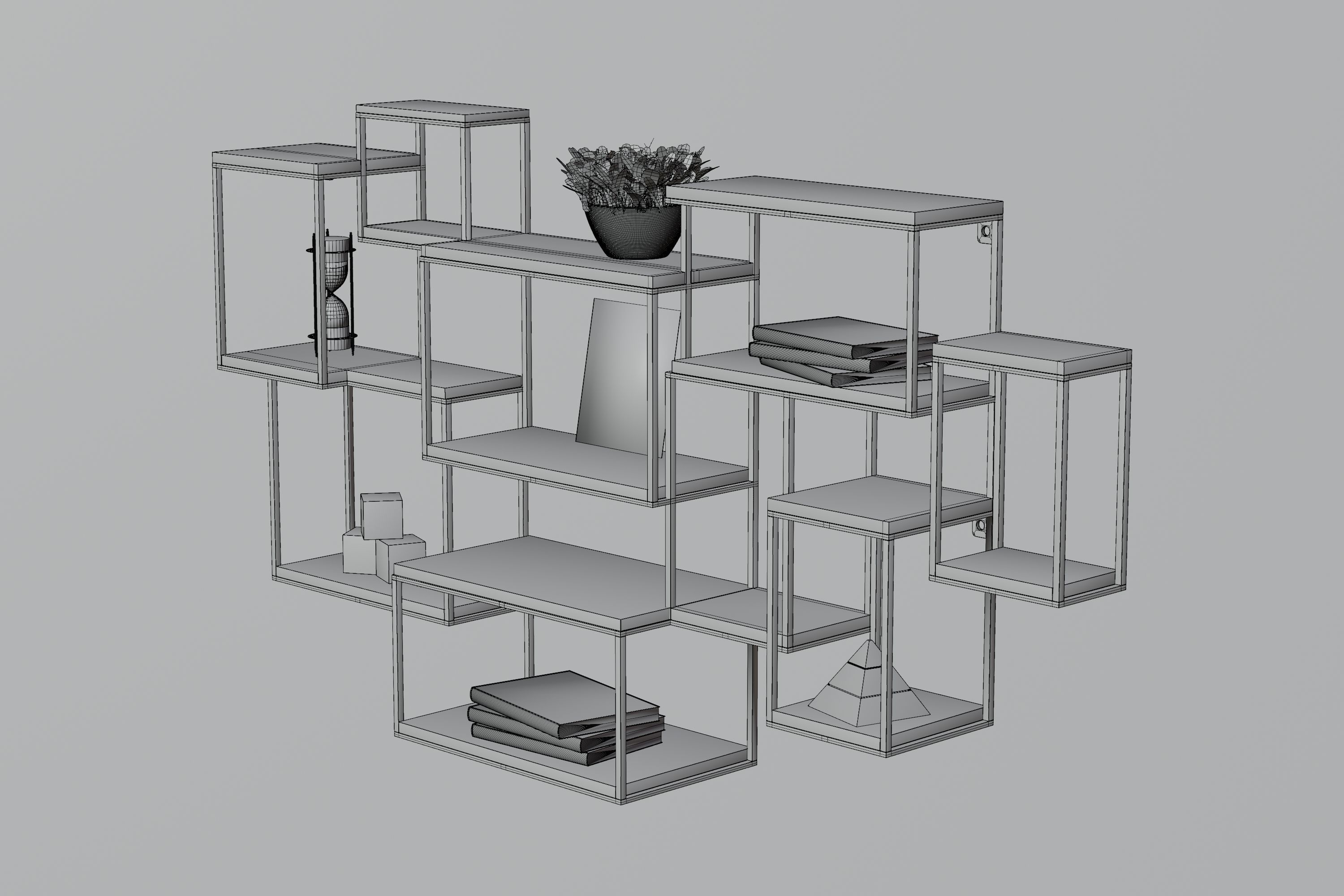 Modern Shelves 3D model_16