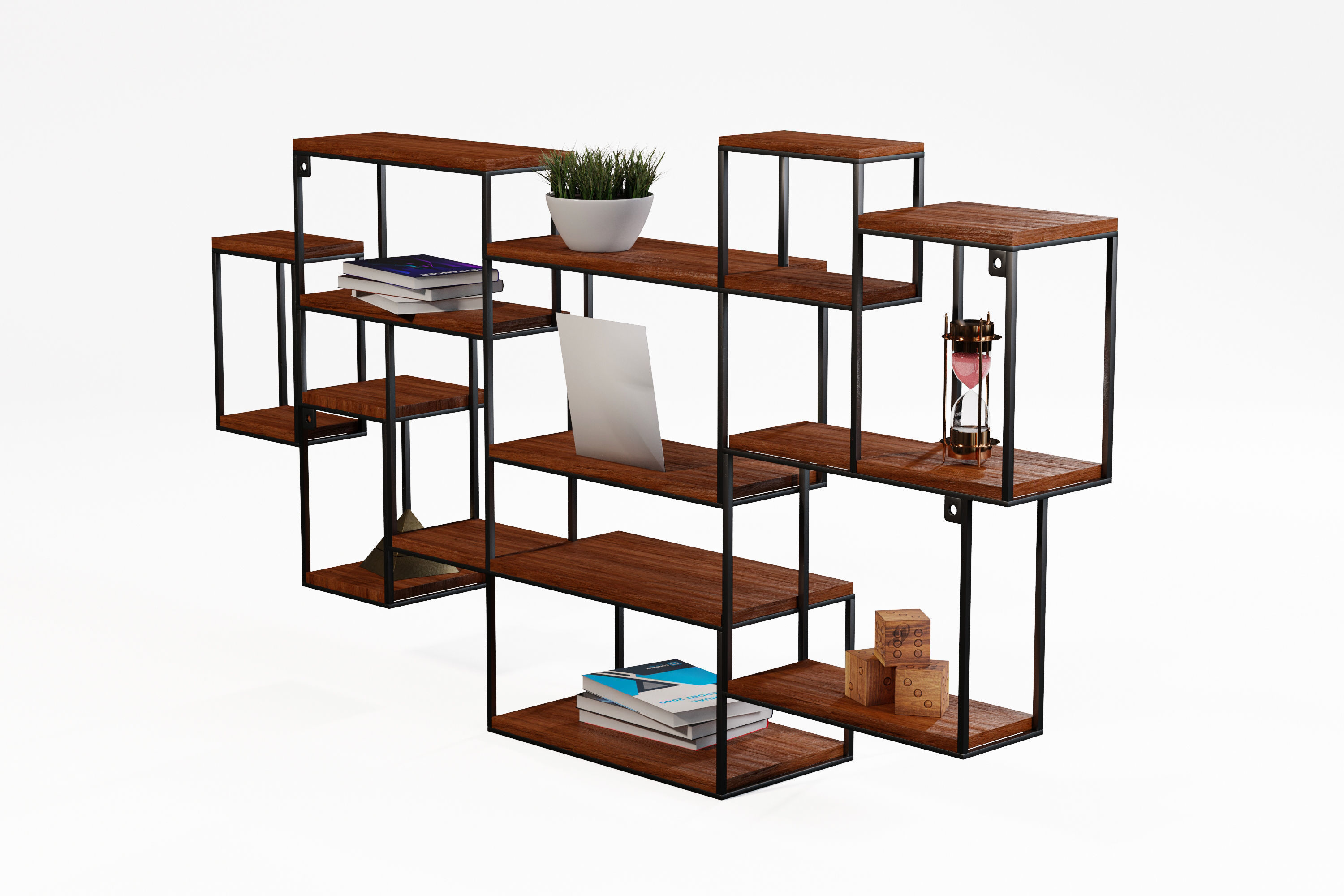Modern Shelves 3D model_7