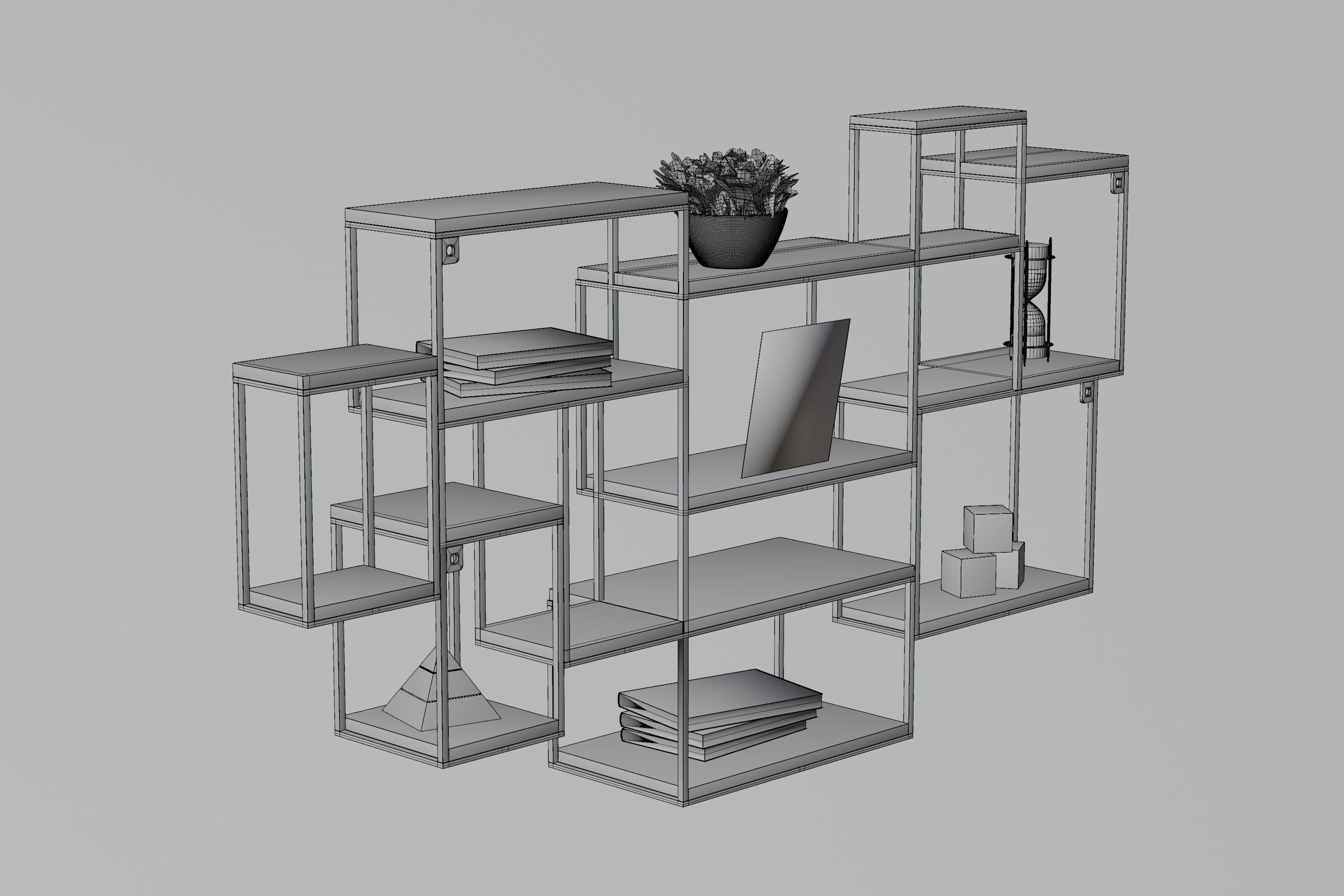 Modern Shelves 3D model_12