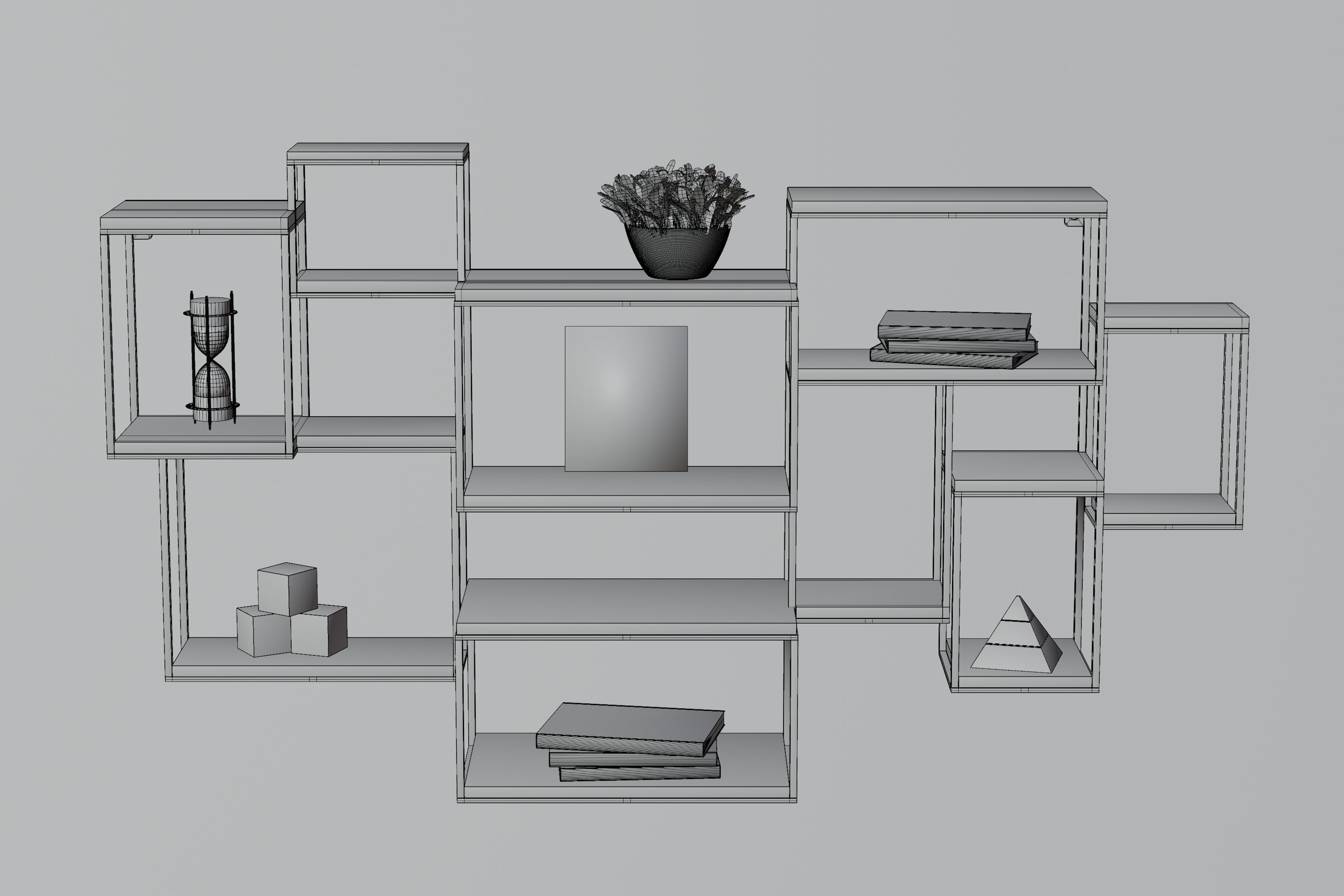 Modern Shelves 3D model_2