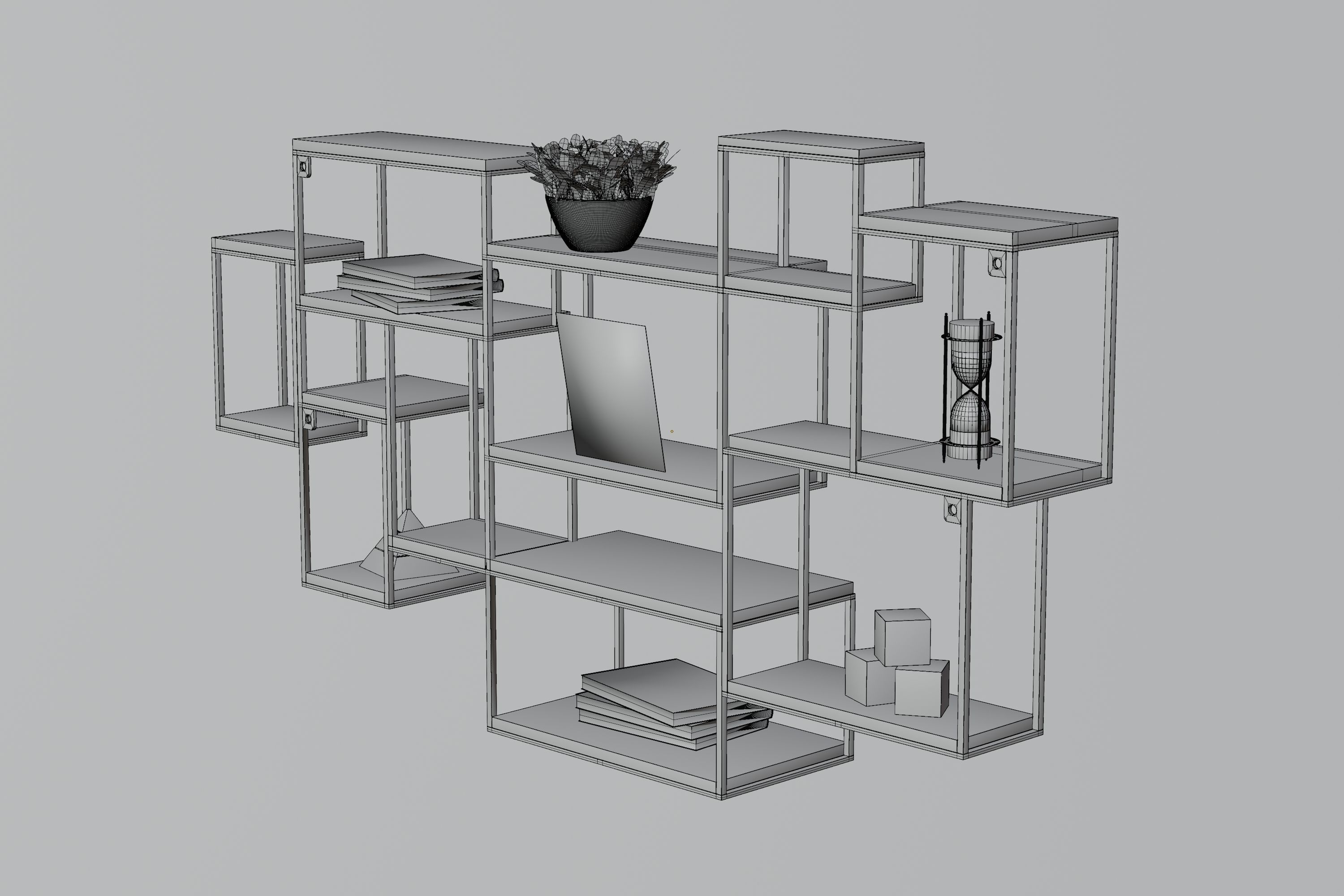 Modern Shelves 3D model_8