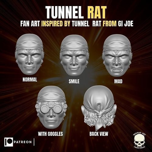 Tunnel Rat fan Art Head for Action Figures 3D print model