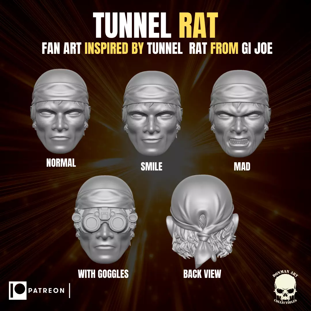 Tunnel Rat fan Art Head for Action Figures 3D print model_0