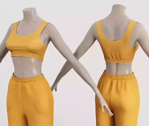 Outfit Sweatpants and Top Fitness Orange - Monochromatic Color