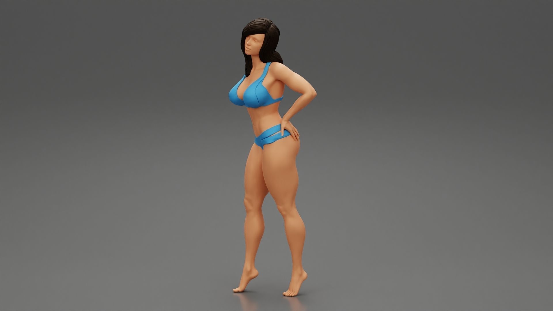 Sexy Woman in Bikini Pose 3D print model_5