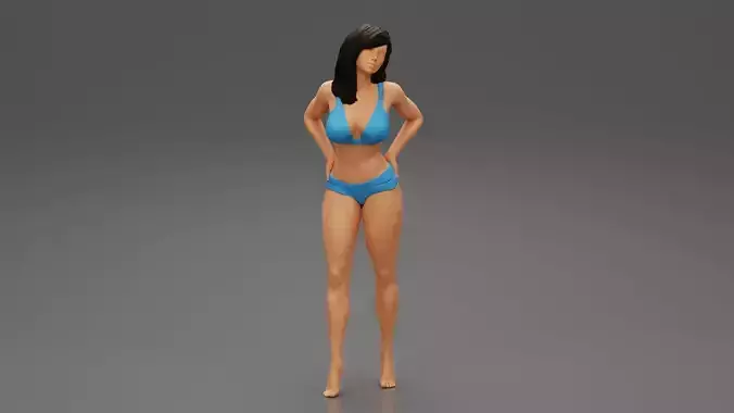 Sexy Woman in Bikini Pose 3D print model