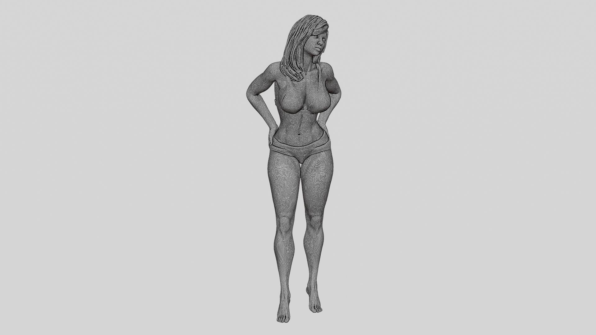 Sexy Woman in Bikini Pose 3D print model_12