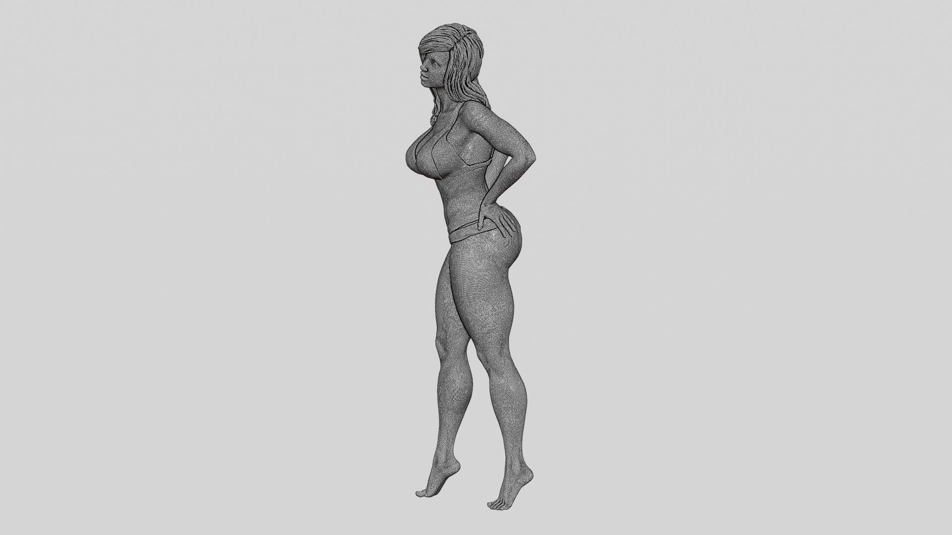 Sexy Woman in Bikini Pose 3D print model_13