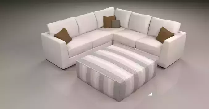 Corner Sofa with Ottoman