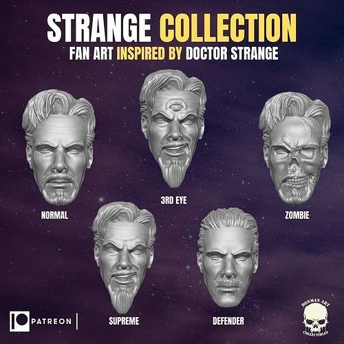 Strange Collection Fan Art Heads inspired by the Dr Strange 3D print model