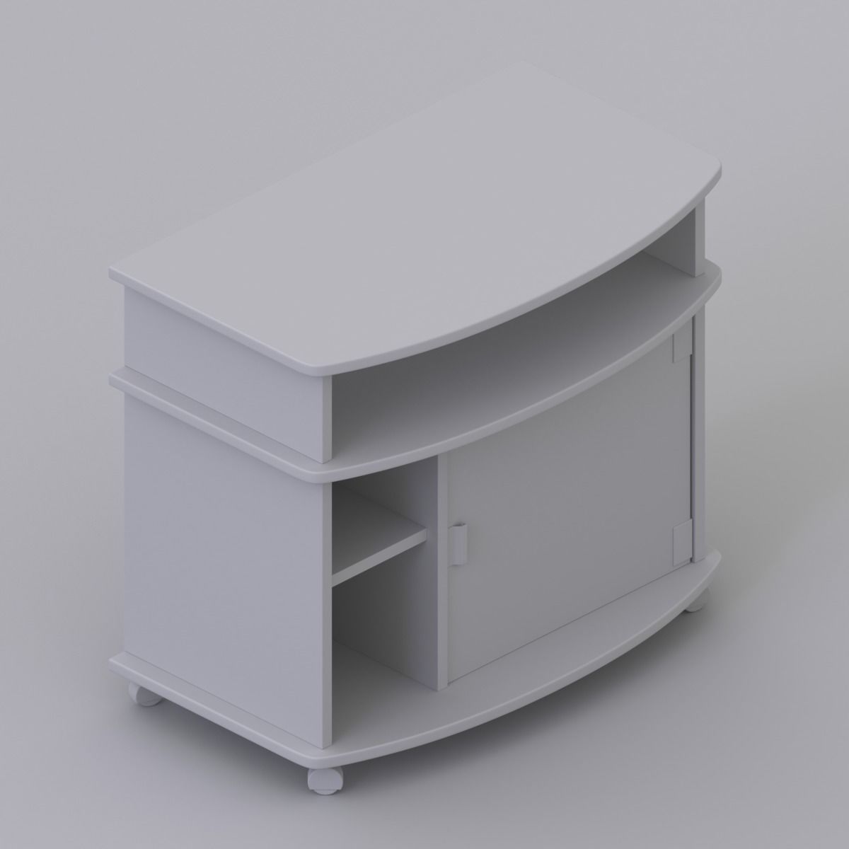 Wheeled TV stand 3D model_6