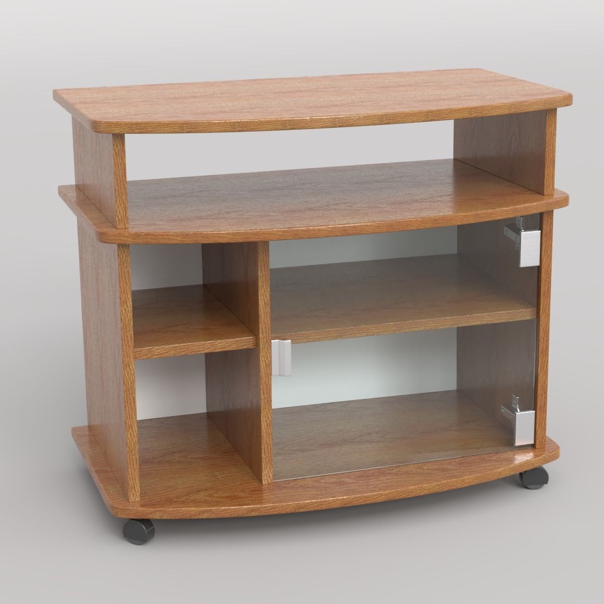 Wheeled TV stand 3D model_1