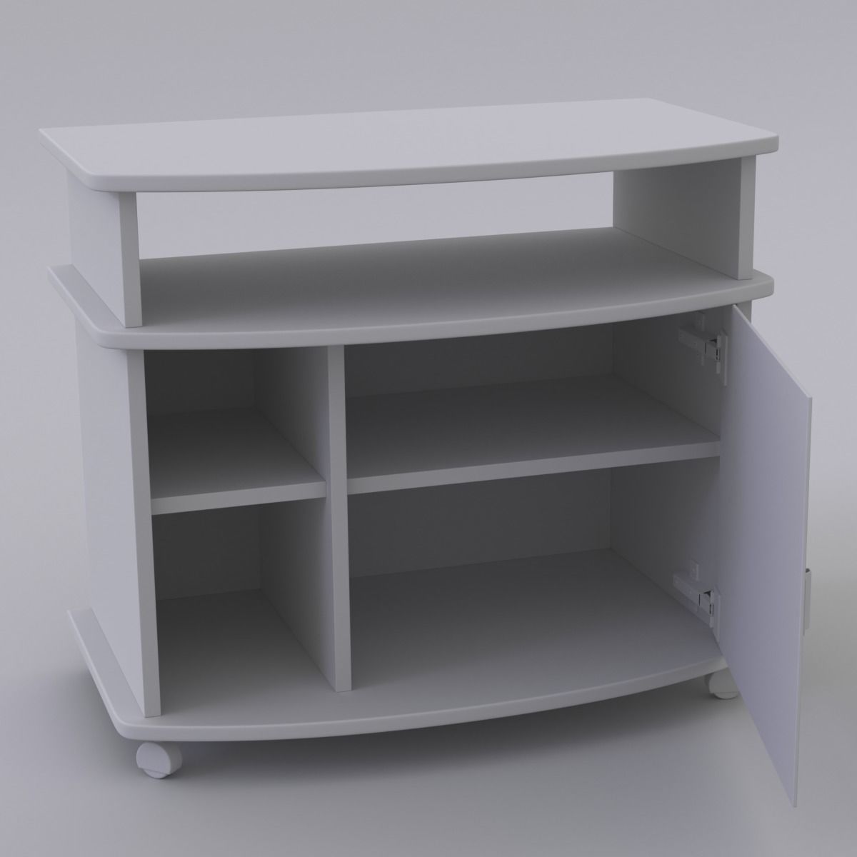 Wheeled TV stand 3D model_3