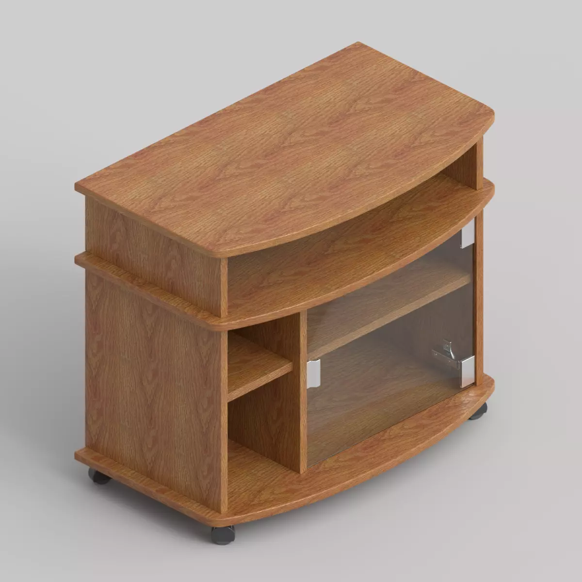 Wheeled TV stand 3D model_0