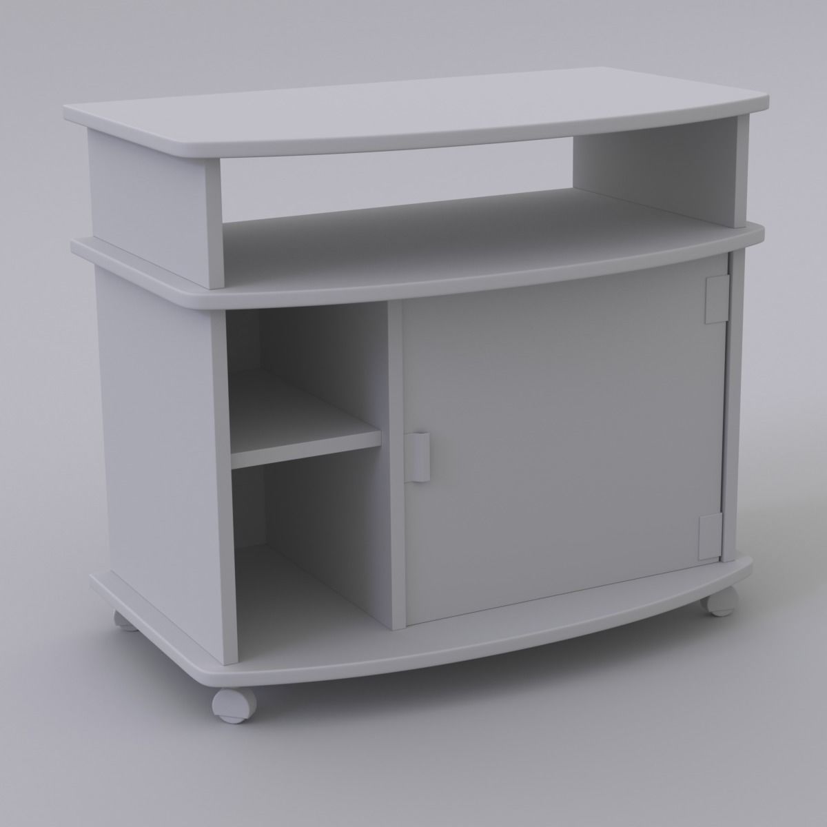Wheeled TV stand 3D model_5