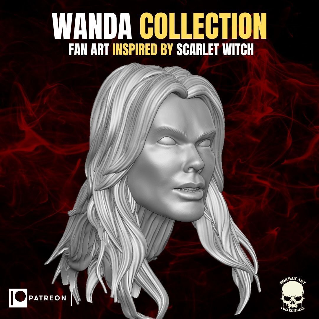 Wanda Collection fan art heads inspired by Scarlet Witch 3D print model_7