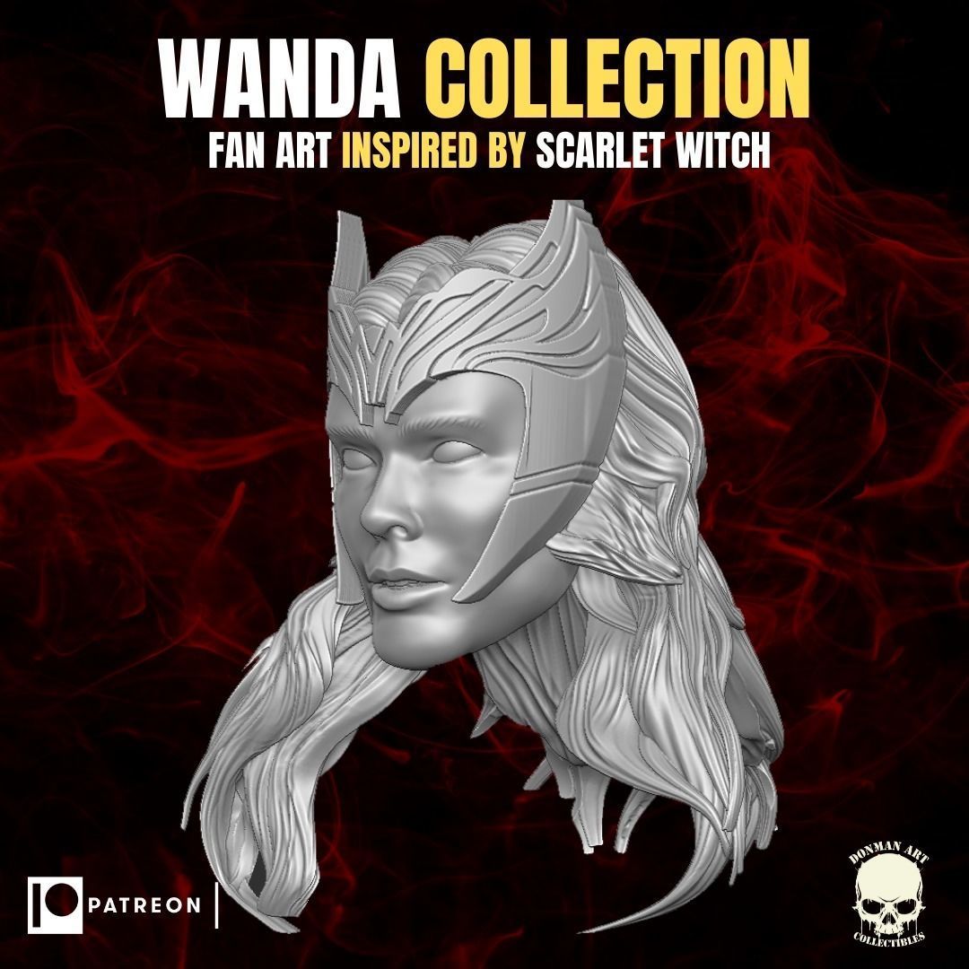 Wanda Collection fan art heads inspired by Scarlet Witch 3D print model_18