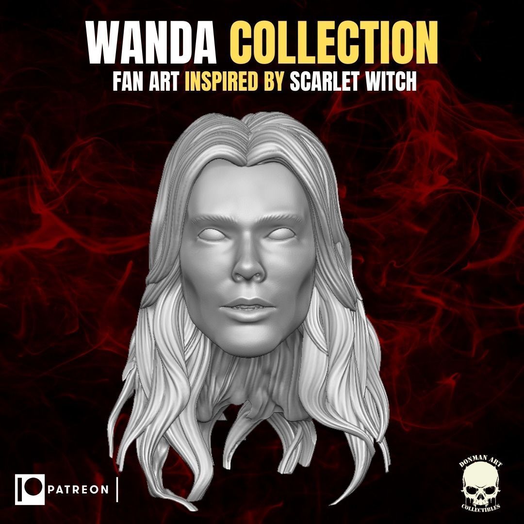 Wanda Collection fan art heads inspired by Scarlet Witch 3D print model_20