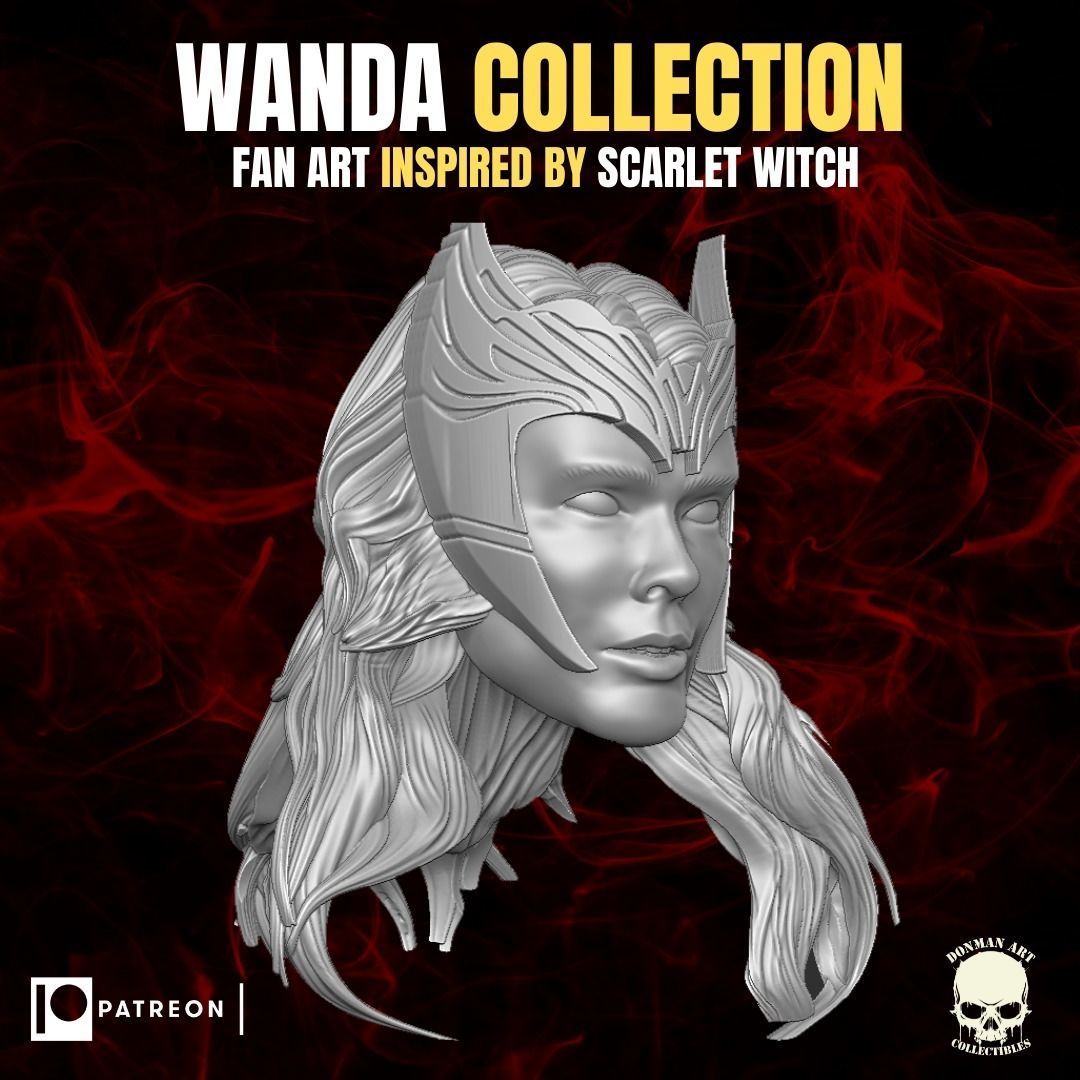 Wanda Collection fan art heads inspired by Scarlet Witch 3D print model_19