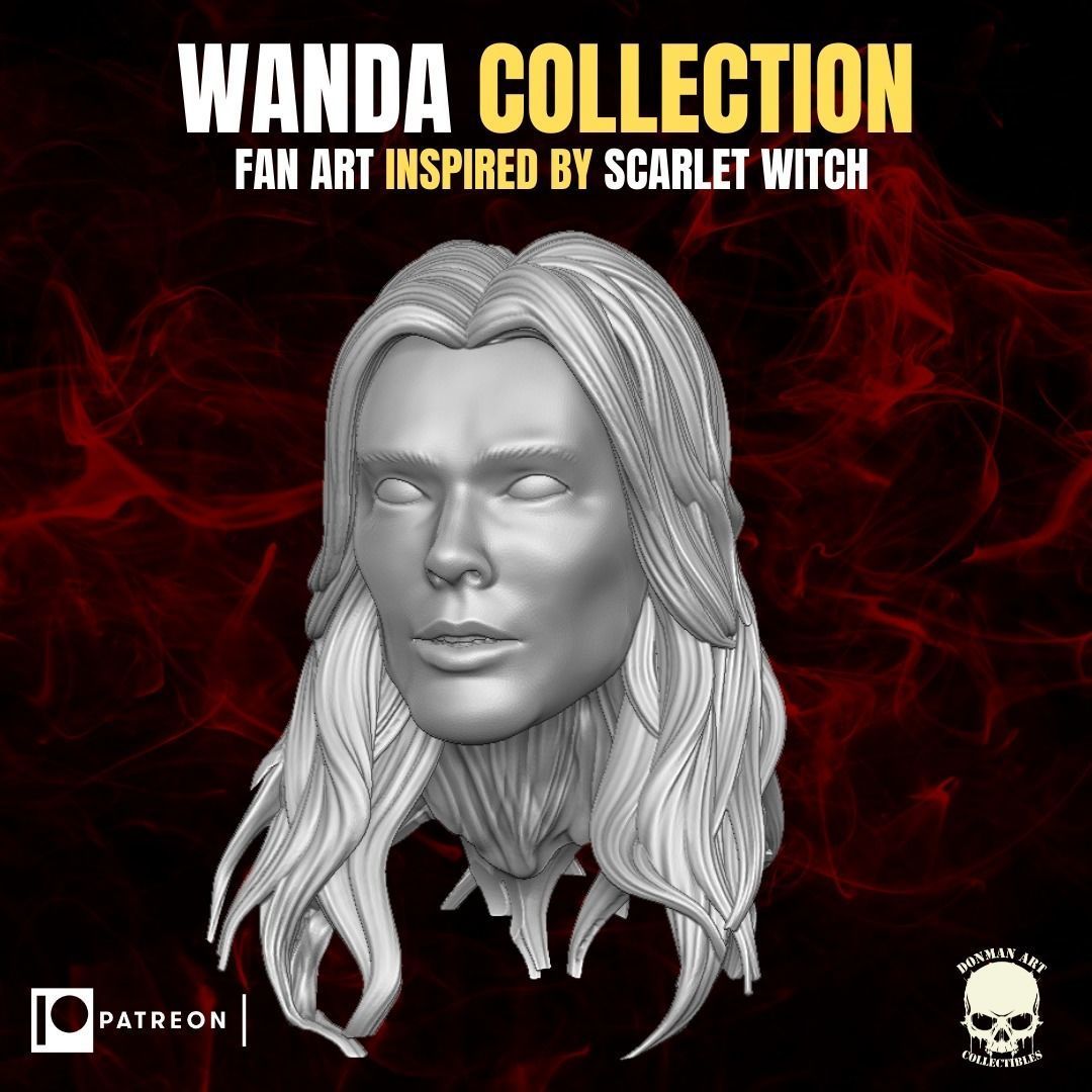 Wanda Collection fan art heads inspired by Scarlet Witch 3D print model_21