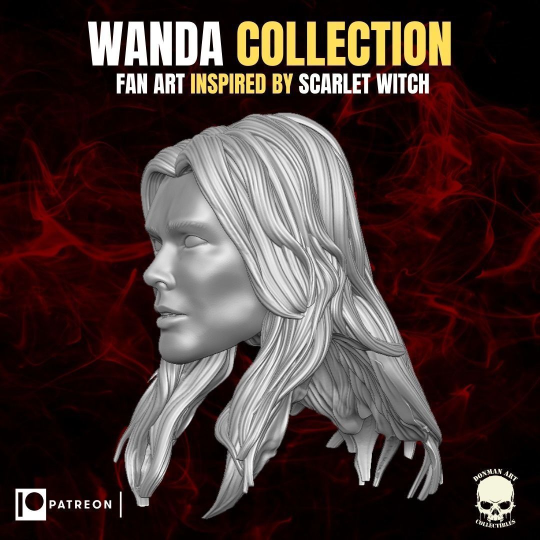 Wanda Collection fan art heads inspired by Scarlet Witch 3D print model_1